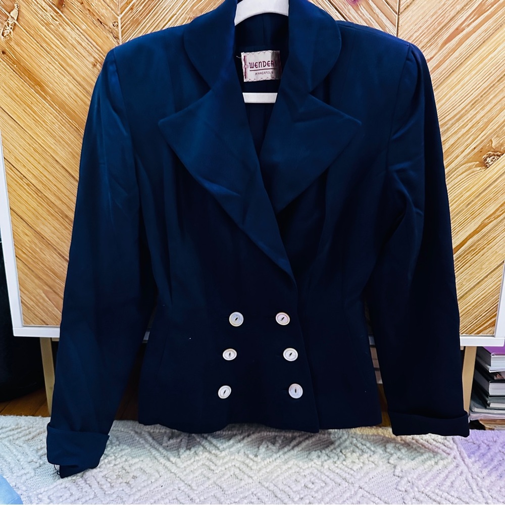 Vintage 1940s Navy Double-Breasted Jacket